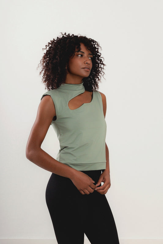 Green Cut Out Tee